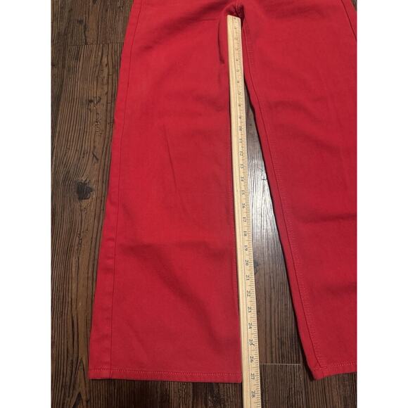 Luxe Princess Polly Size 2 Solid Red Relaxed Denim Jeans 100%Cotton MINT Bold - Picture 3 of 8